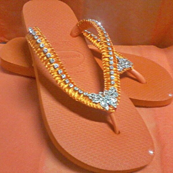 Tangerina com strass prata e borboleta